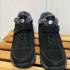 Eashcon Black and Gray Ankle Boots Faux Fur Lined Size 43 US 10-10.5